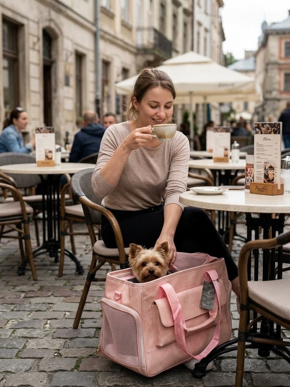 Johomviin Pink Vegan Leather Pet Carrier Purse Small Dog Cat Travel Bag NWT